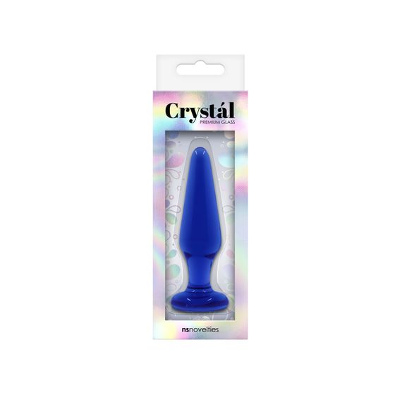 Стеклянная анальная пробка CRYSTAL TAPERED GLASS PLUG MEDIUM BLUE | Зображення 1