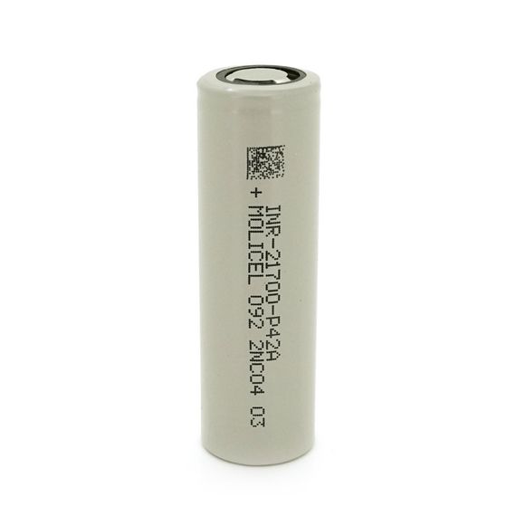 Аккумулятор 21700 Li-Ion Molicel INR-21700-P42A(B) 4200mAh, 45A, 4.2/3.6/2.5V, Gray | Зображення 1