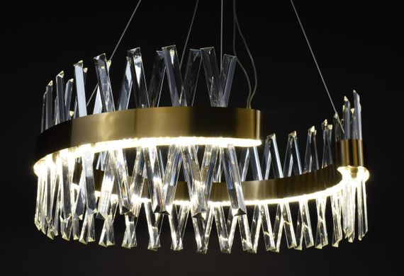 Люстра світлодіодна підвісна LED світильник для квартири на стелю лед 27223 Латунь 45-170х80х80 см. | Зображення 1