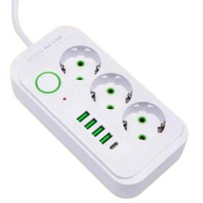 Мережевий фільтр з USB (3×220В+4×USB+1×Type-C) QL-1074U 3 метри Білий