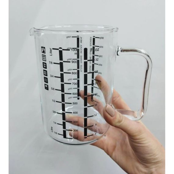 Мірний кухоль скляний Simax 1 л жароміцний з поділками для кухні та випічки (3843) | Зображення 5