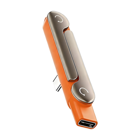 Адаптер перехідник USB Type-C на Type-C 240W зі складаною підставкою orange