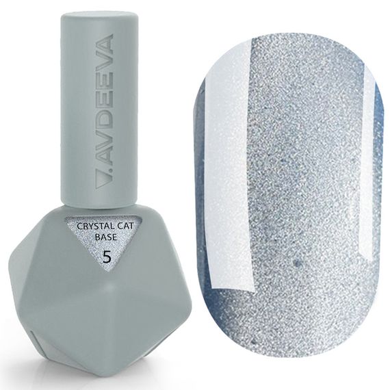 База для ногтей Victoria Avdeeva Crystal Cat Base 05 (серо-голубой с эффектом кошачьего глаза) 12 мл HEMA & TPO FREE | Зображення 3