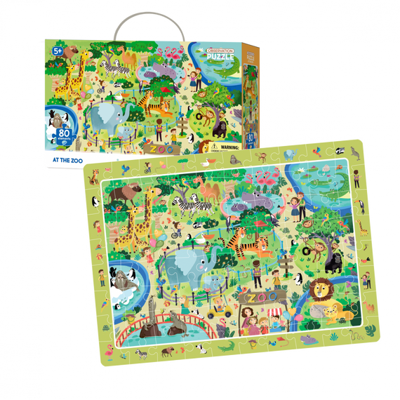 Пазл навчальний DoDo "Зоопарк" 300259, 80 деталей | Зображення 1