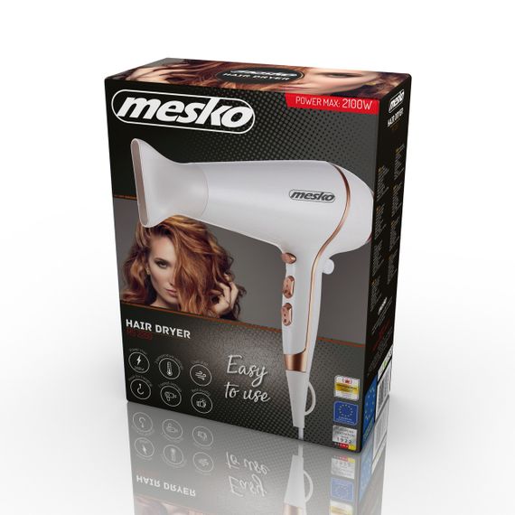Фен для волосся Mesko MS 2250, 2100 Вт, концентратор, холодне повітря, 3 режими нагріву | Зображення 9