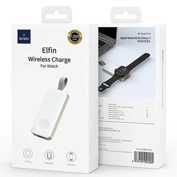 Портативное ЗУ Power Bank WIWU Wi-M19 For Apple Watch 1200 mAh White | Зображення 3