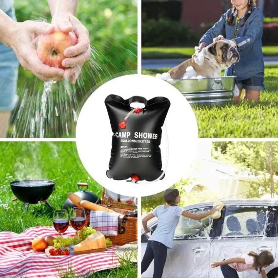 Душ туристический 20л, Easy Camp Solar Shower, Черный / Душ для дачи / Походный душ / Переносной летний душ | Зображення 1
