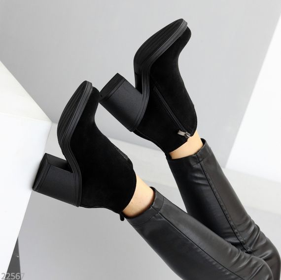 Дизайнерские черные замшевые ботильоны — универсальная элегантность 37