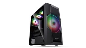 Корпус 2E GAMING TURBO (G2057B) MidT,2xUSB2.0,1xUSB3.0, 1x200+3x120ARGB ,стекло (бок.пан.),без БП,черн. (2E-G2057B)