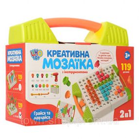 Детская развивающая мозаика с шуруповертом M 5479, 119 деталей (Зеленый)