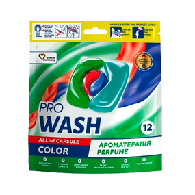 Капсули для прання 12шт (дой-пак) Color ProWash 2К