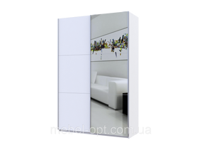 Шафа купе G-Caiser Doros Білий / Білий 1 ДСП / 1 Дзеркало 160х60х240 (42002103)