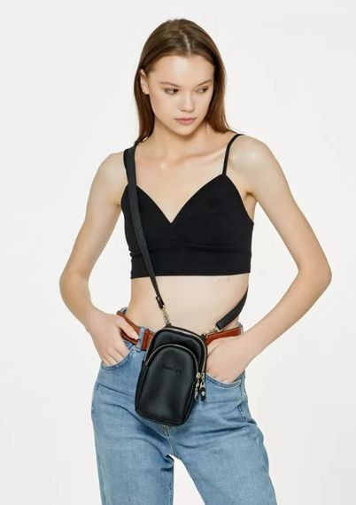 Сумка жіноча Sambag Modena чорна 19 х 11 х 3 см (96093001)