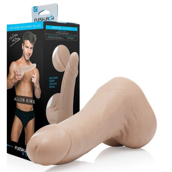 Фалоімітатор з мошонкою реалістичний Fleshjack Boys ALLEN KING DILDO, тілесний, 18 см х 4,5 см Sex Aura | Зображення 8