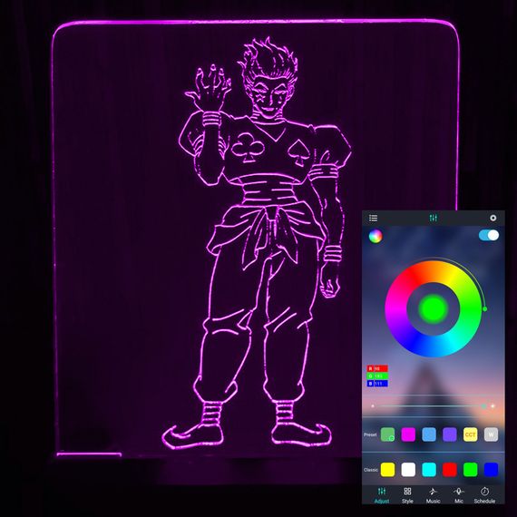 Акриловий світильник-нічник керування з телефона Хісока Мороу (Hisoka Morou) tty-n000605