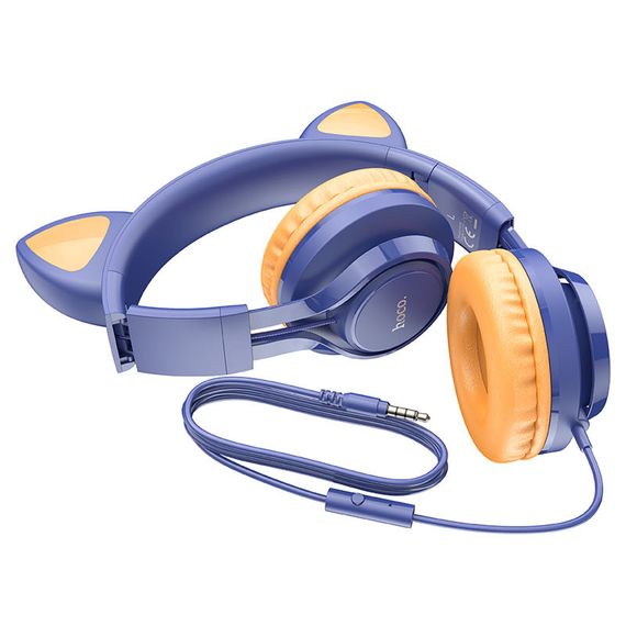 Накладные наушники Hoco W36 Cat ear (3.5mm/1.2m) Midnight Blue | Зображення 2