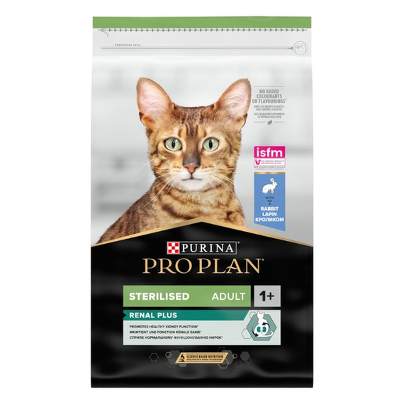 Сухий корм Purina Pro Plan Sterilised Adult 1+ Renal Plus для дорослих стерилізованих котів з кроликом 10кг | Зображення 1