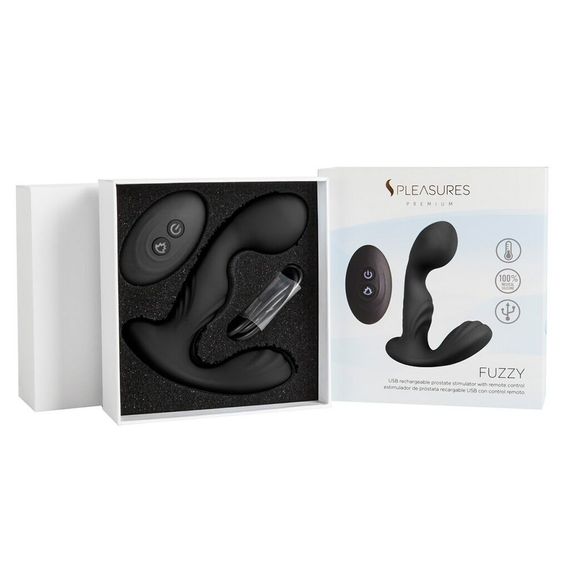 Вібромасажер простати S Pleasures Premium FUZZY, чорний, з рельєфом, 10 режимів вібрації, нагрів | Зображення 2