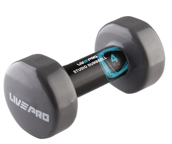 Гантель вінілова LivePro 1шт STUDIO DUMBBELL сірий Уні 4 кг LP8076-4