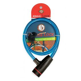 Замок велосипедний KIHUU LOCK 187, 10*65 тросовий, 2 ключі. Колір: синій TN-73