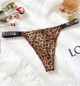 Жіночі стрінги Victoria's Secret зі стразами, трусики Вікторія Сікрет стрінги