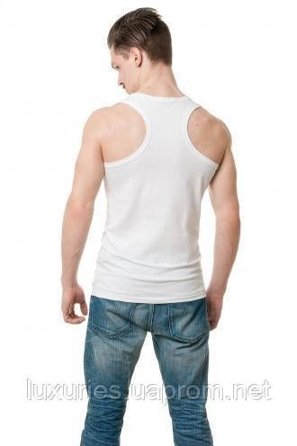 Спортивна чоловіча майка зі 100% бавовни, Преміум'якість, різні кольори. XXL, Білий | Зображення 1