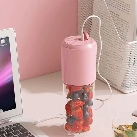 Портативний блендер / соковитискач N8 400+300ml 60W 1500mAh Pink | Зображення 2