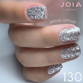 Гель-лак JOIA vegan Starlight 130 чаруючий холодний срібний с блестками, 6 мл