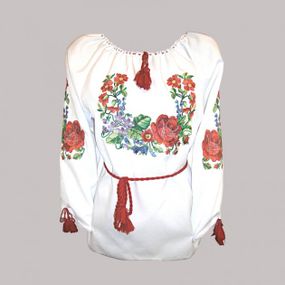 Рубашка Украинская вышиванка 497 цвет белый размер XXL