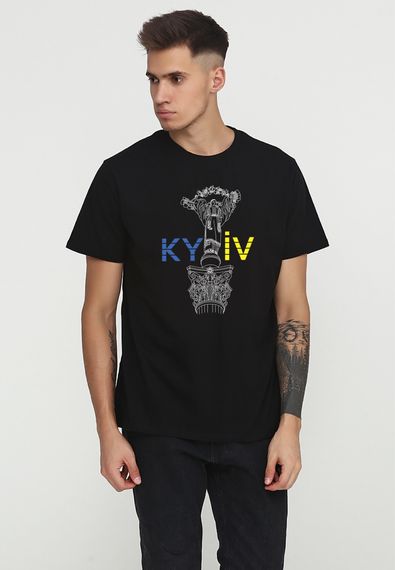Футболка чоловіча чорна з принтом "Київ", 2XL