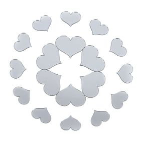 Дзеркальний декор акриловий самоклеючий срібло, 18шт (D) SW-00002524