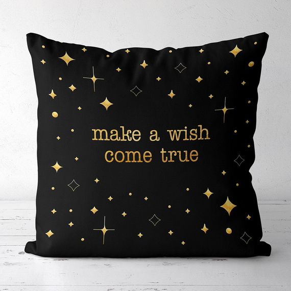 Подушка габардинова з принтом Make a wish come true 30x30 (3P_CASA040)