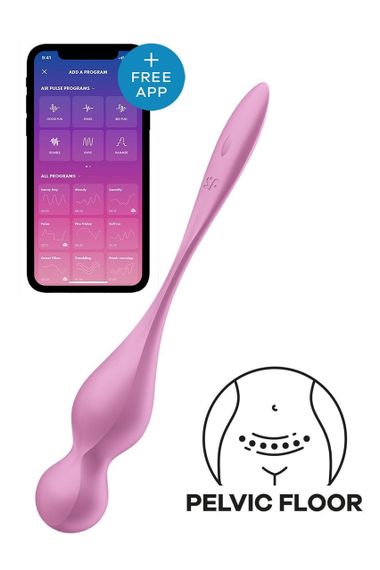 Смарт-кульки Кегеля Satisfyer Love Birds 1 з вібрацією, рожеві Sex Aura