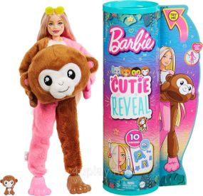 Кукла-сюрприз Barbie Cutie Reveal Monkey Plush Барби в костюме Обезьянка Милашка проявляшка, мартышка Оригинал
