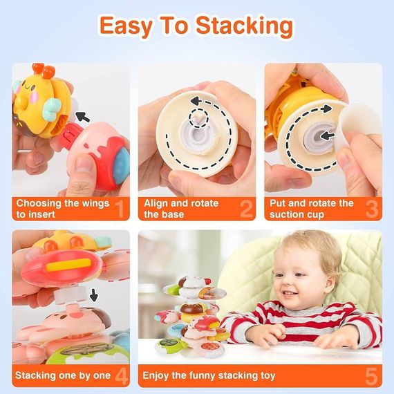 Игрушки-вертушки Vanmor Suction Cup Spinner для малышей | Зображення 5