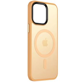 TPU+PC чехол Metal Buttons with MagSafe Colorful для Apple iPhone 14 (6.1") TPU+PC, Персиковый