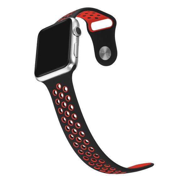Спортивний ремінець з перфорацією Primo для Apple Watch 38mm / 40mm /41mm розмір L - Black&Red | Зображення 2