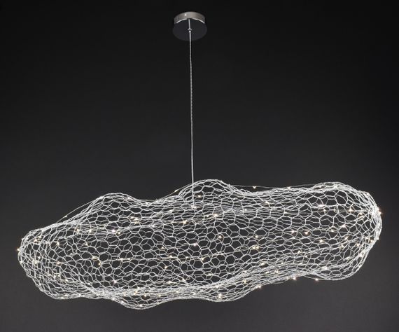 Люстра світлодіодна підвісна LED світильник для квартири на стелю лед 27658 Хром 25-200х42х80 см. | Зображення 3