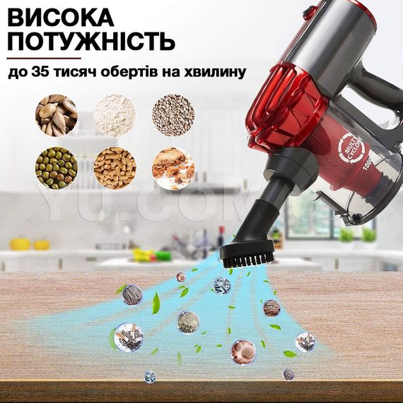 Пилосос ручної, для сухого прибирання, з циклоном фільтром, регулюванням потужності низьким рівнем шуму, потужністю 1000 Ватт. ROYAL BERG RB-4402 RED (RB-4402_1216) | Зображення 2