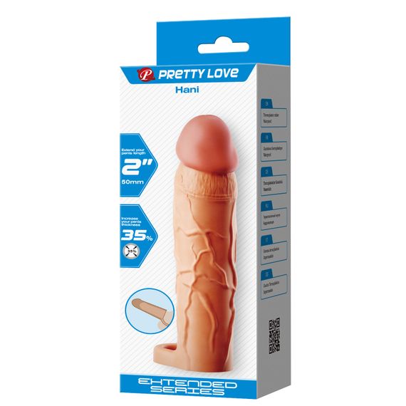 Насадка на член - Pretty Love Hani Penis Extender +2" Flesh | Зображення 8