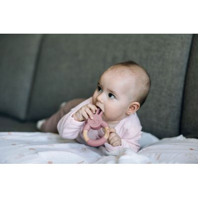 Прорезыватель FreeON силіконовий зайчик, рожевий (49485) | Зображення 1