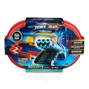 Трек машины вездеходы WowWee Power Treads. Игровой набор Nitro Stunt Pack 30+ составляющих