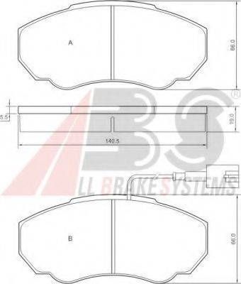 Колодка гальм. диск. CITROENFIATPEUGEOT JUMPERDUCATOBOXER передн. (вир-во ABS) A.B.S. 37331 на PEUGEOT BOXER автобус (230P)