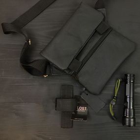 Набор 2В1. Кожаная сумка с кобурой + фонарик профессиональный HX-600 POLICE BL-X71-P50