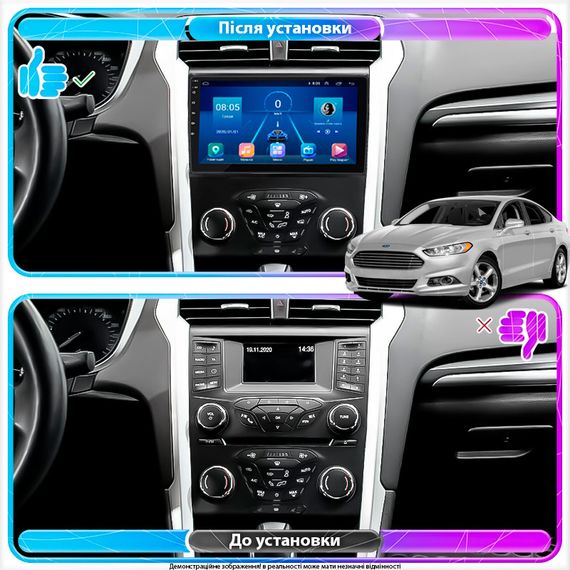 Штатная магнитола 9" Lesko для Ford Mondeo V 2014-2019  4/64Gb/ 4G/ Wi-Fi/ CarPlay Premium Форд | Зображення 2