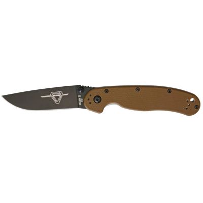Нож Ontario Knife RAT II D2 Coyote Brown, Black Blade (ON8830CB)