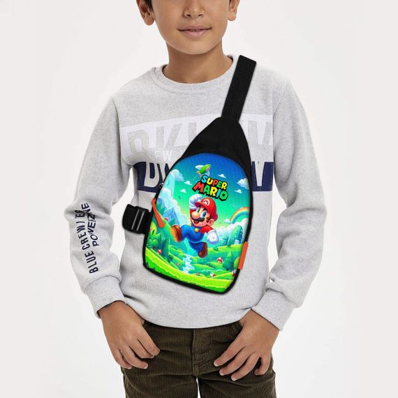 Сумка через плече дитяча Супер Маріо 29х17 см сумка слінг для хлопчика (02174)