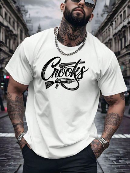 Футболка мужская с принтом повседневная М Белая