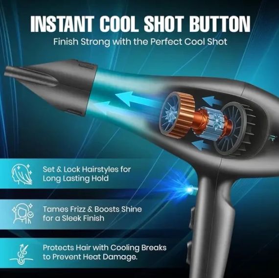 Професійний потужний фен для волосся VGR V-455 з холодним та гарячим повітрям 2400 Вт | Зображення 6