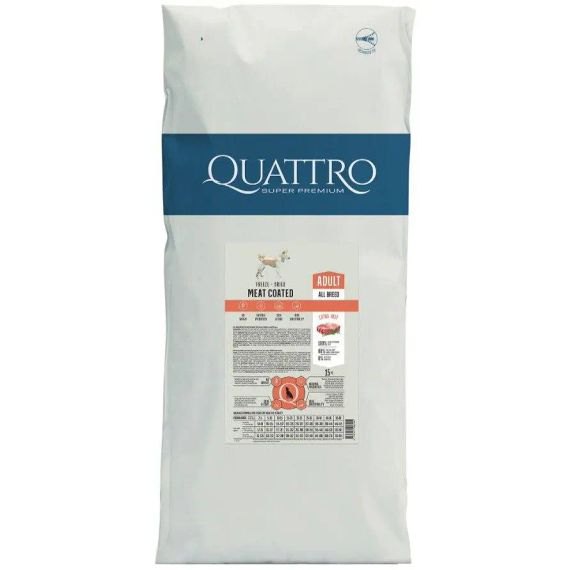 Сухий корм Quattro Adult All Breed для дорослих собак усіх порід з яловичиною, 15 кг